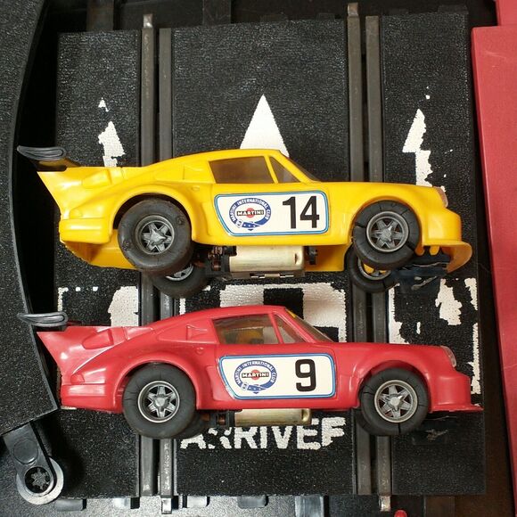 Scalextric Vintage Slot Car Racing Set 2 Porsche Carreras Tri-ang Made in France - Picture 3 of 12